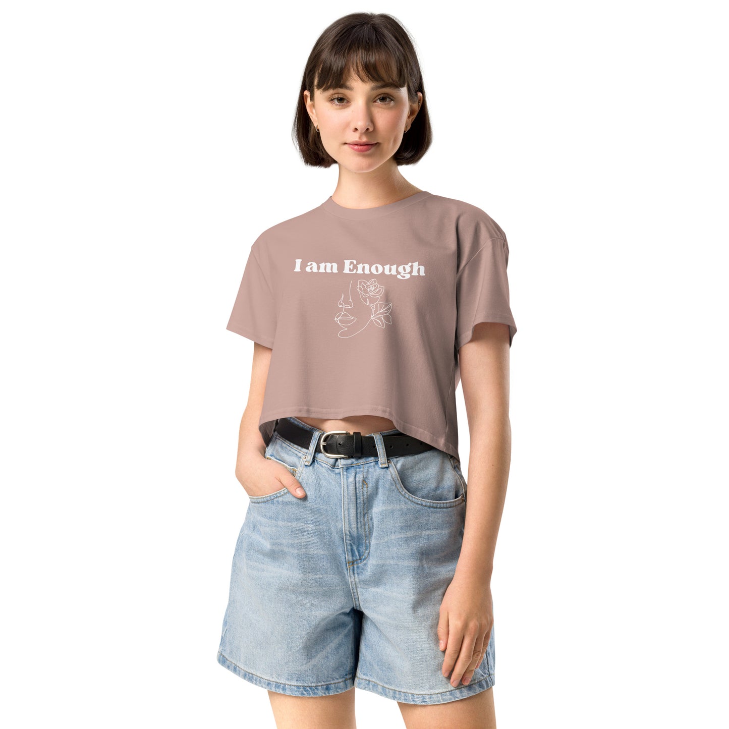 "I am Enough" Positive Affirmations Double Sided Women’s Crop Top