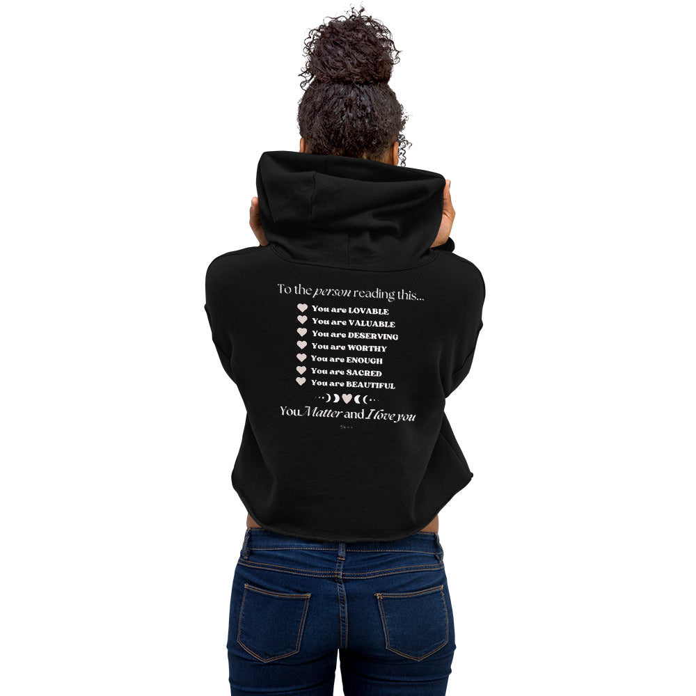 "I am Enough" Positive Affirmations Double Sided Crop Hoodie