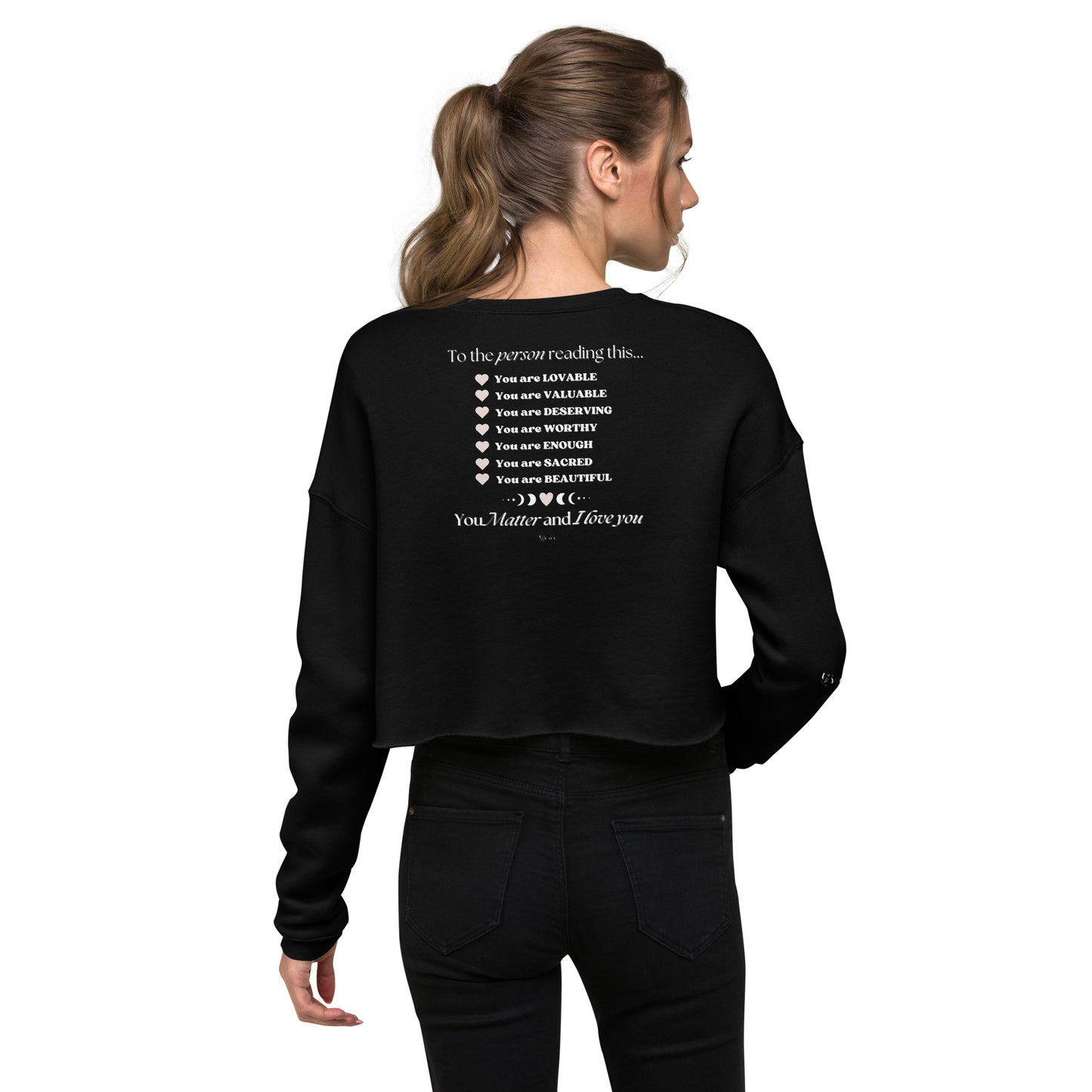"I am Enough" Positive Affirmations Double Sided Crop Sweatshirt