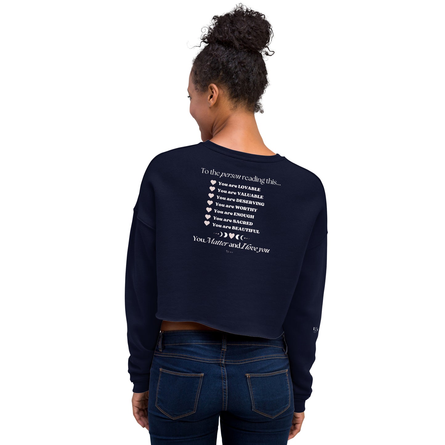 "I am Enough" Positive Affirmations Double Sided Crop Sweatshirt