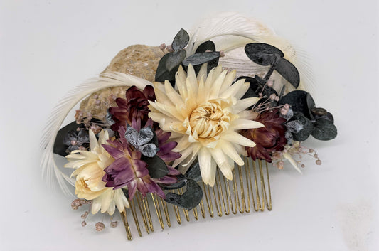 Intension setting dried floral hair accessory