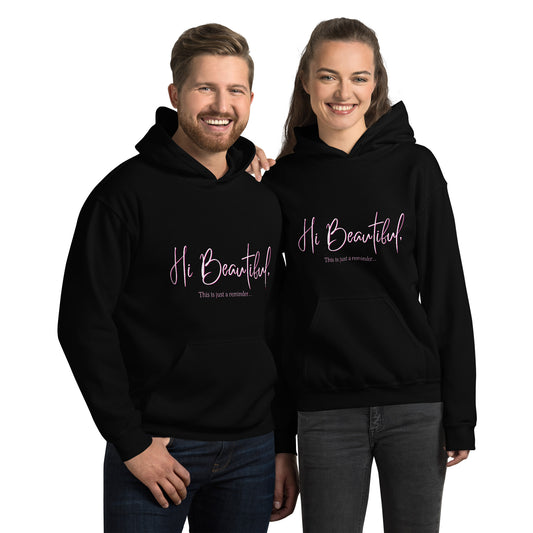Hi Beautiful, This is just a reminder unisex hoodie in black